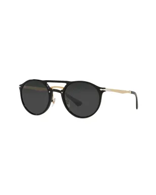 Persol ティント付き丸型フレーム サングラス ブラック - サムネイル2