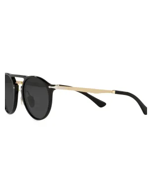 Persol ティント付き丸型フレーム サングラス ブラック - サムネイル3