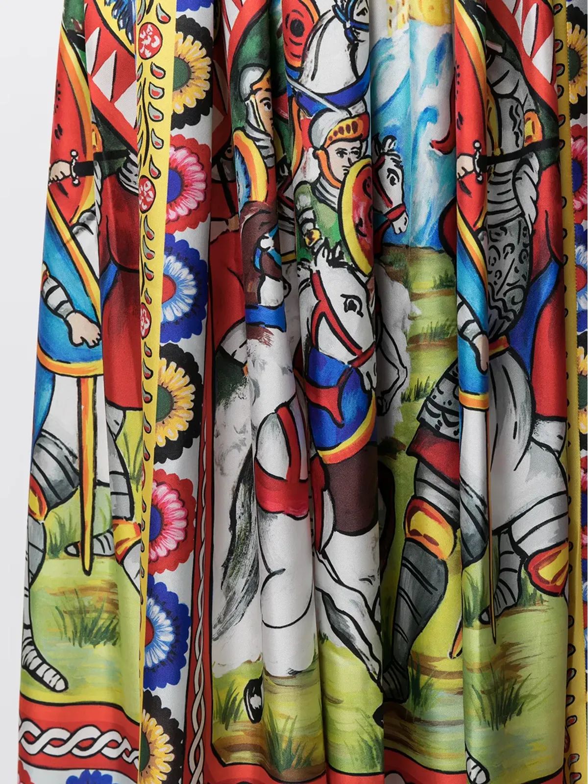 Dolce & Gabbana カレットプリント ツイル ミディスカート イエロー - 画像5
