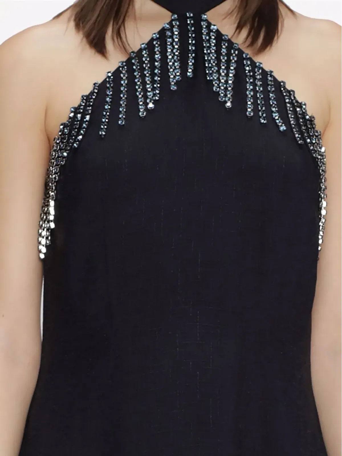 Christopher Kane クリスタルトリムハルタネックドレス - 画像5