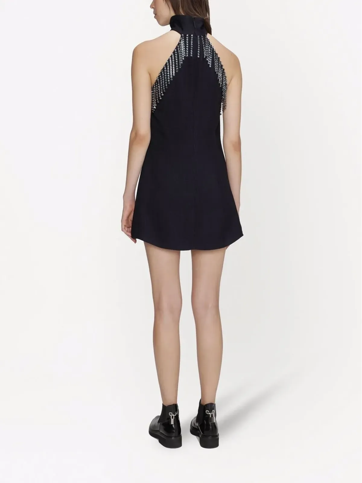 Christopher Kane クリスタルトリムハルタネックドレス - 画像4
