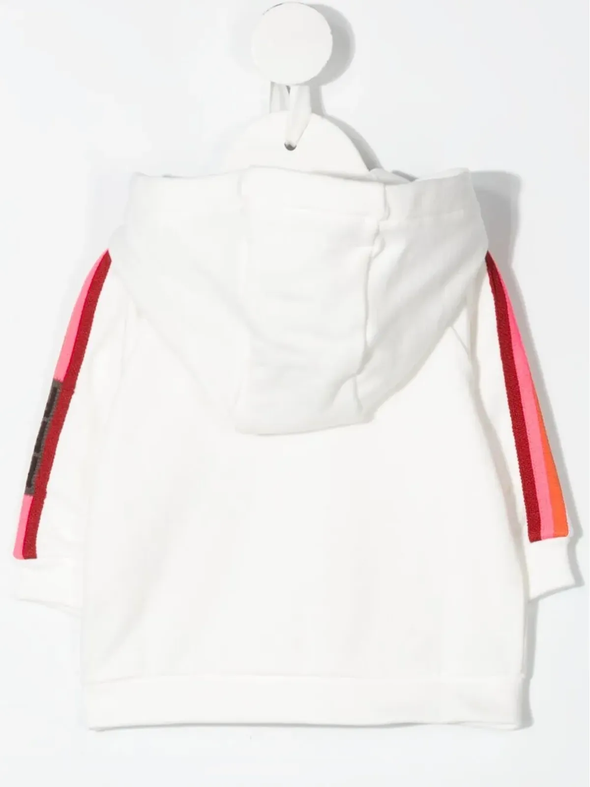 Fendi Kids ストライプディテール ジップフードパーカー（ホワイト） - 画像2