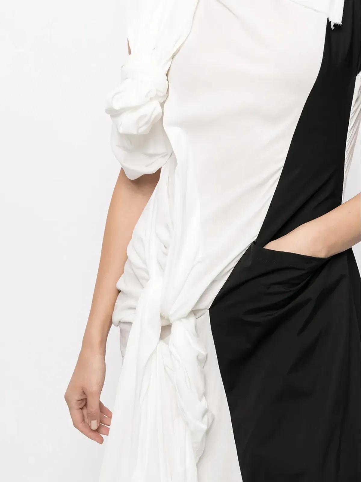 Yohji Yamamoto カラー・ブロック アシンメトリードレス - 画像5