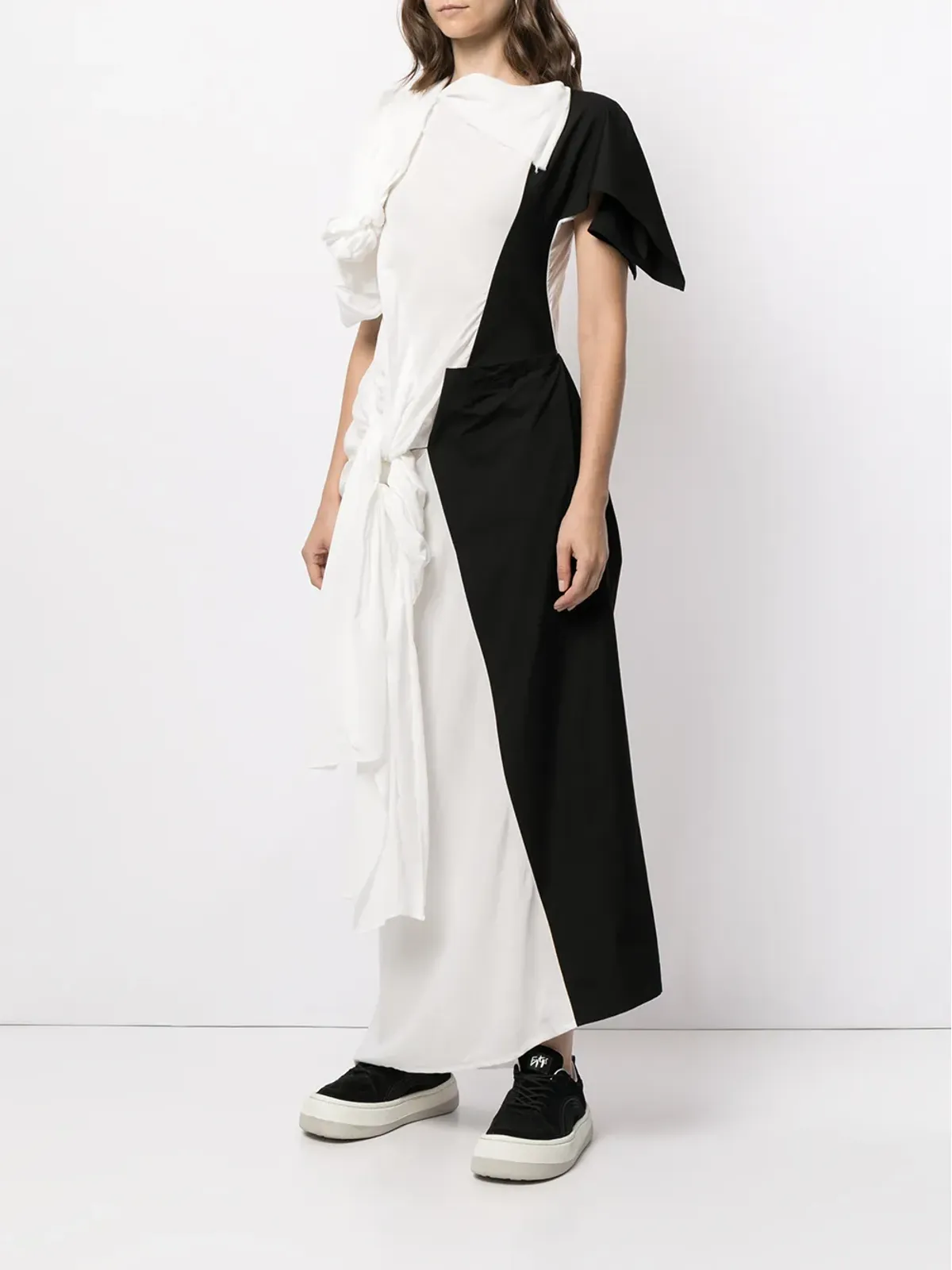 Yohji Yamamoto カラー・ブロック アシンメトリードレス - 画像3