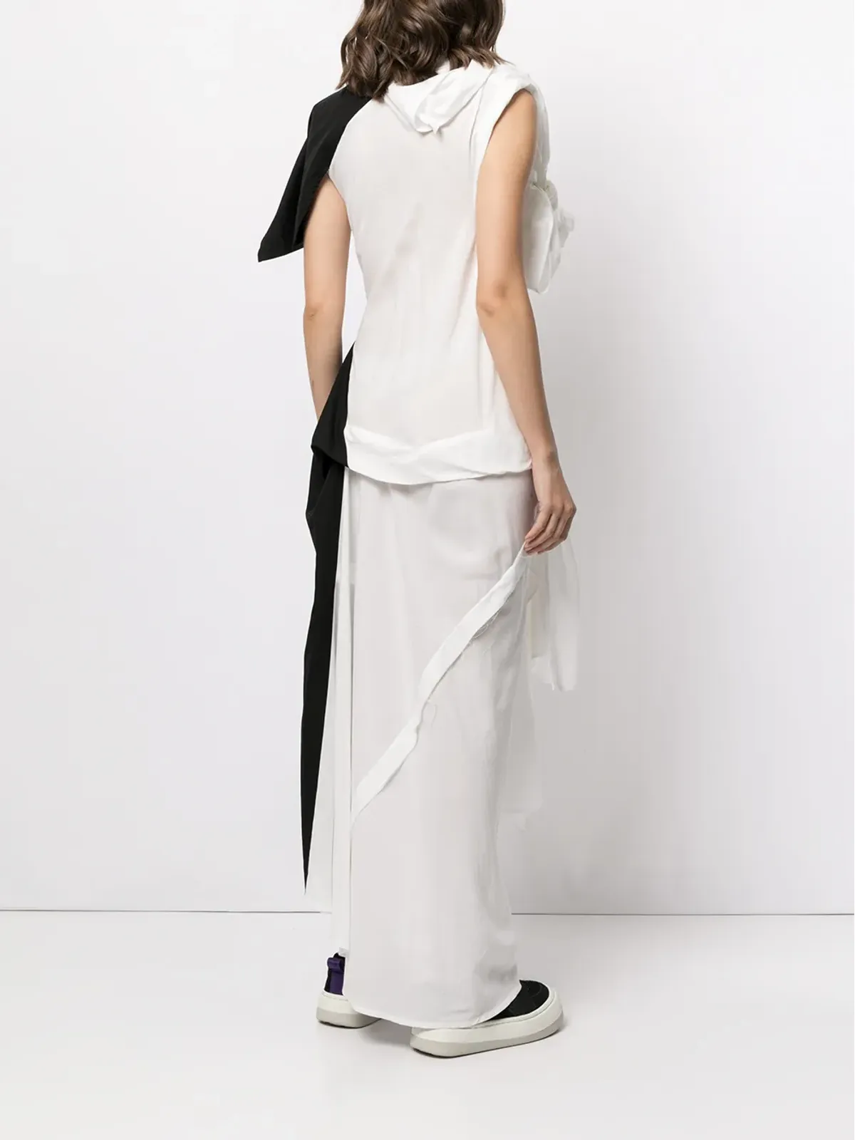 Yohji Yamamoto カラー・ブロック アシンメトリードレス - 画像4