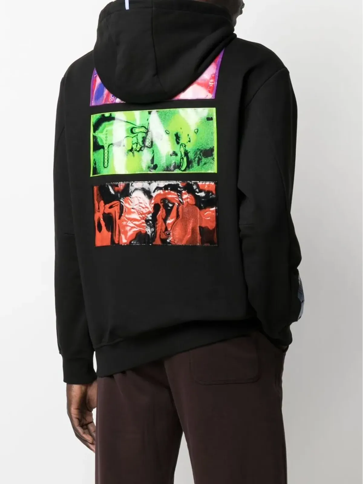 MCQ abstract-print cotton hoodie - Black - 画像2