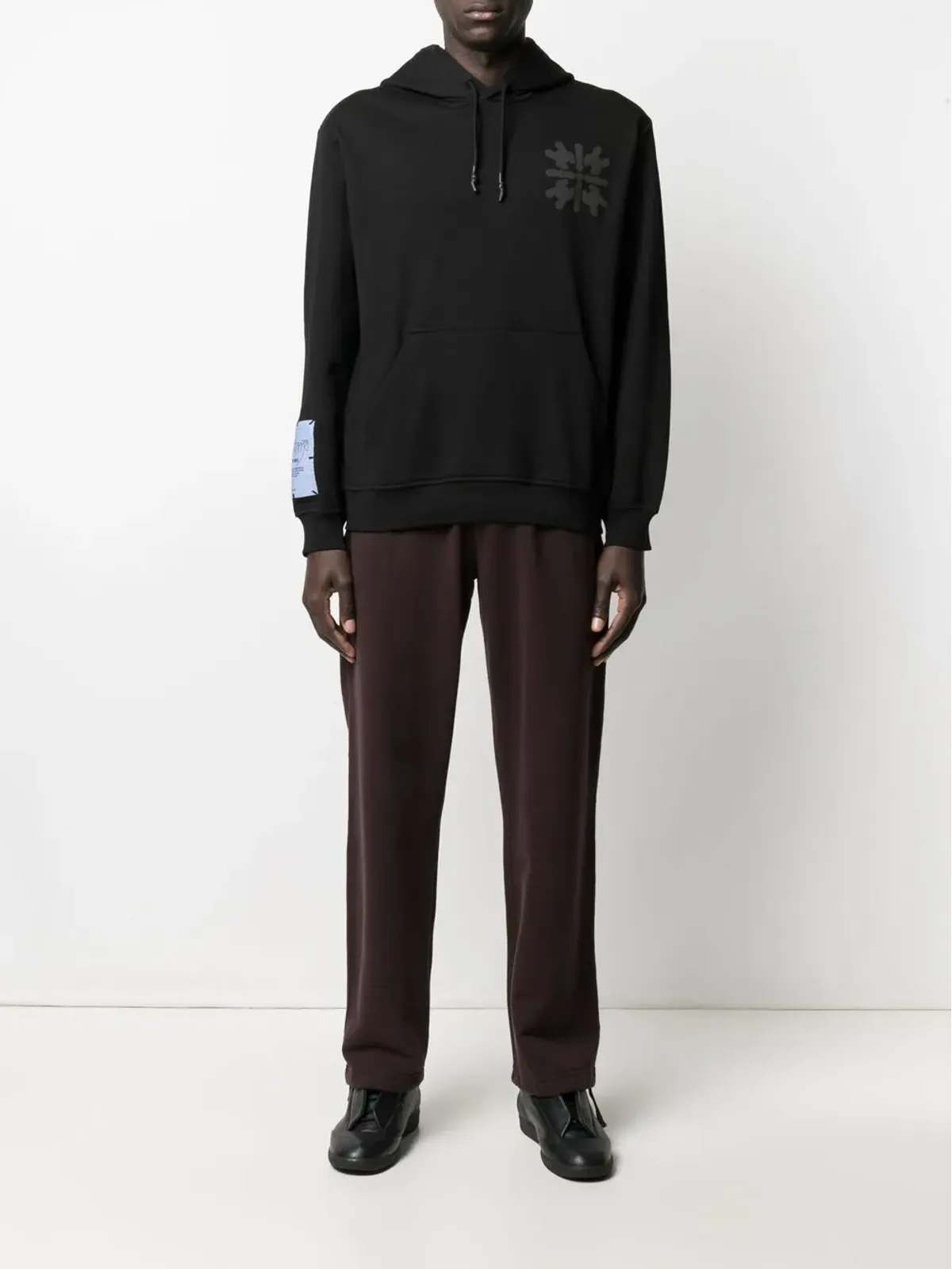 MCQ abstract-print cotton hoodie - Black - 画像3
