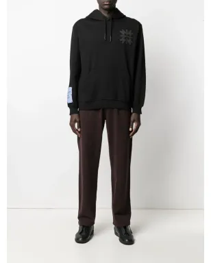 MCQ abstract-print cotton hoodie - Black - サムネイル3