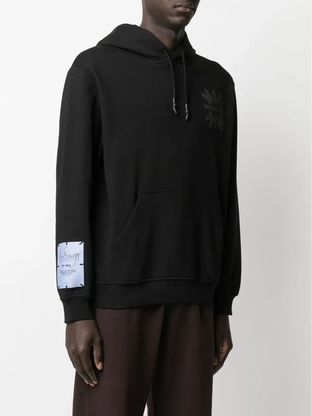 MCQ abstract-print cotton hoodie - Black - 画像4