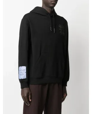 MCQ abstract-print cotton hoodie - Black - サムネイル4