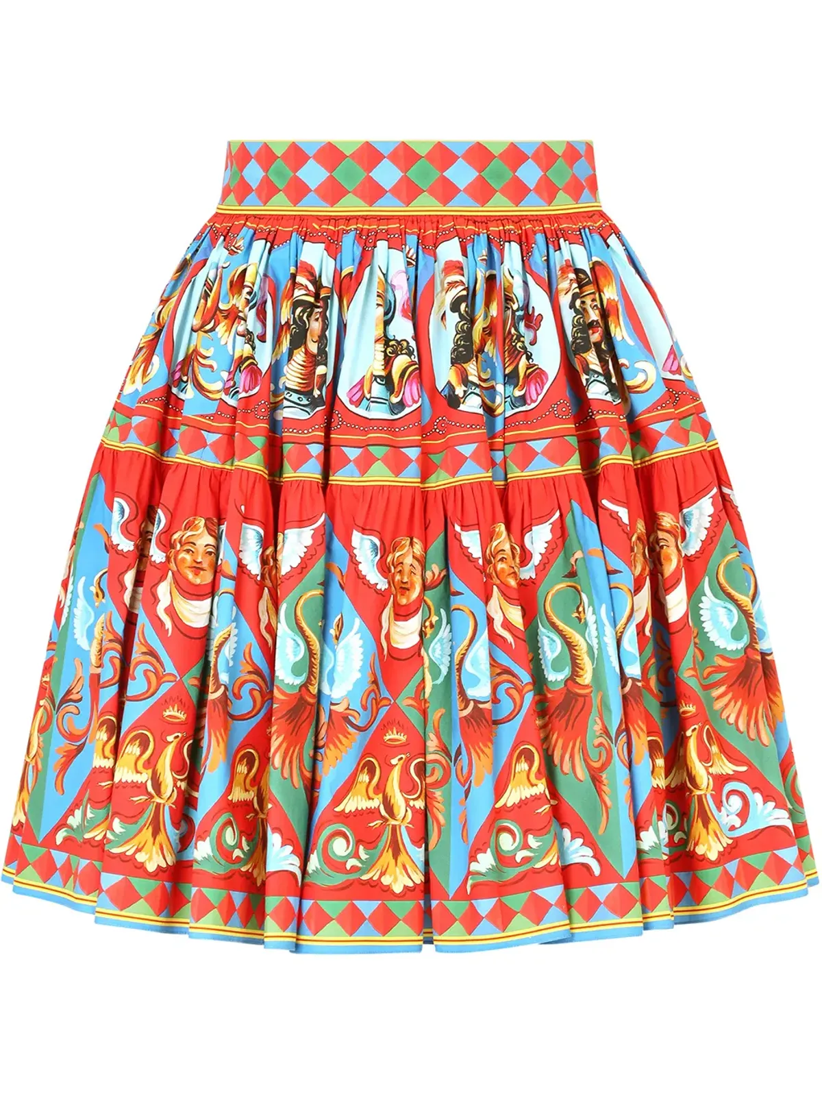 Dolce & Gabbana Carretto-print pleated miniskirt - Red - 画像1
