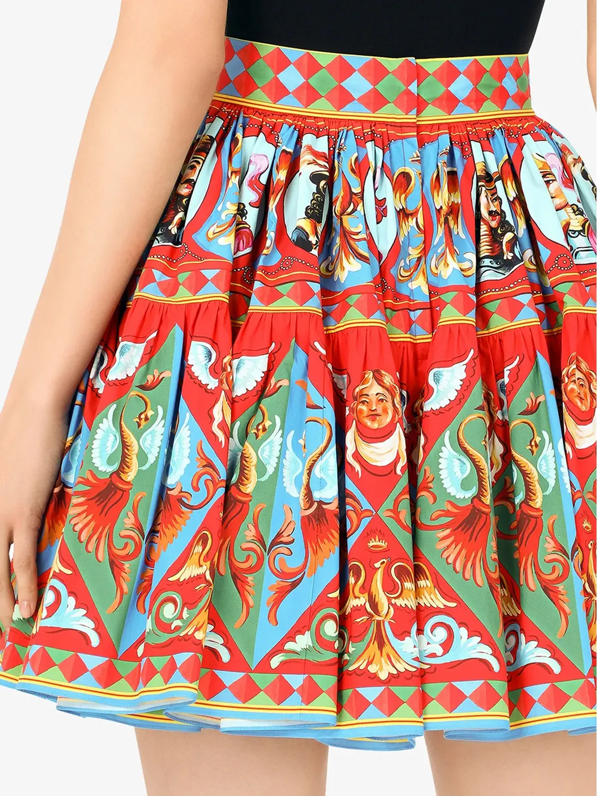 Dolce & Gabbana Carretto-print pleated miniskirt - Red - 画像5