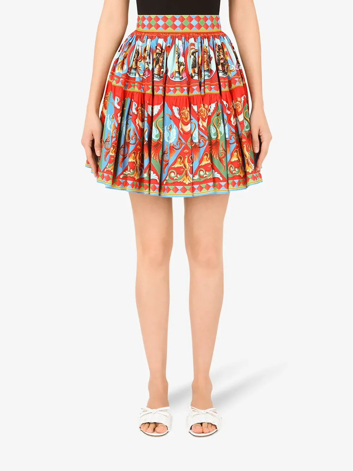 Dolce & Gabbana Carretto-print pleated miniskirt - Red - 画像3