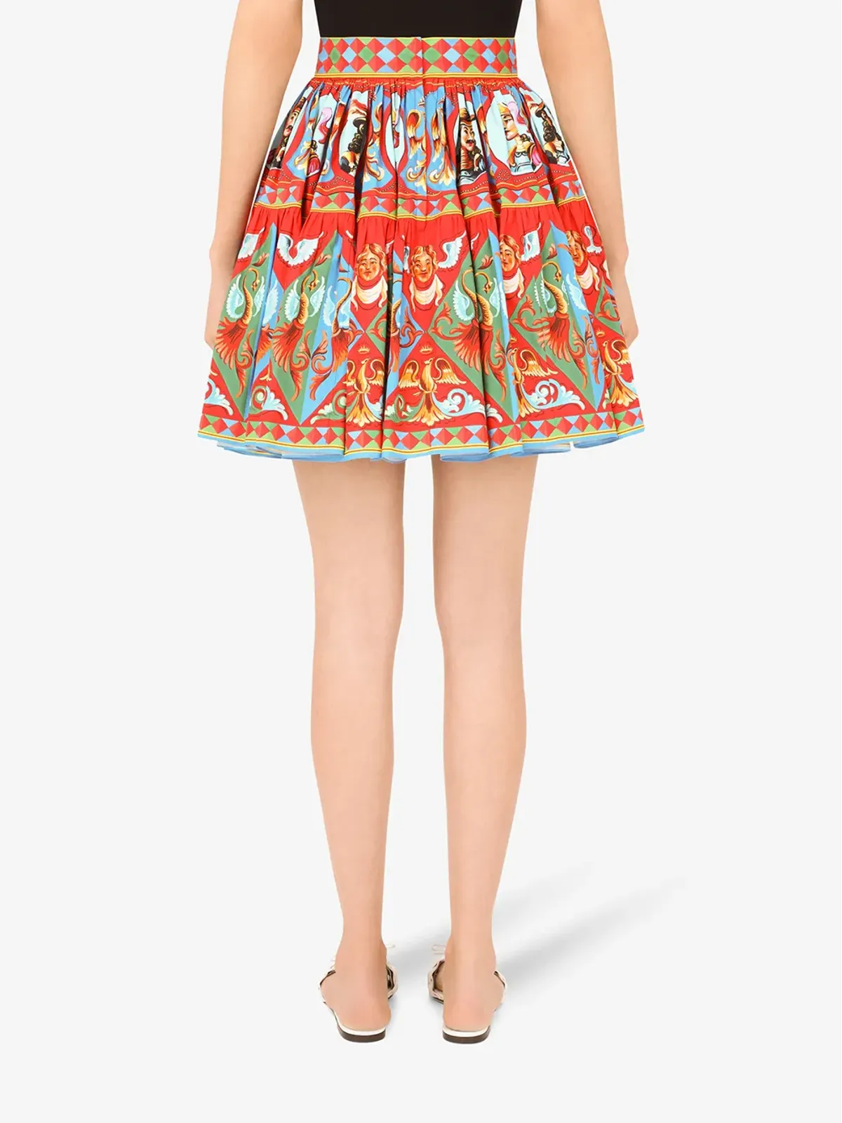 Dolce & Gabbana Carretto-print pleated miniskirt - Red - 画像4