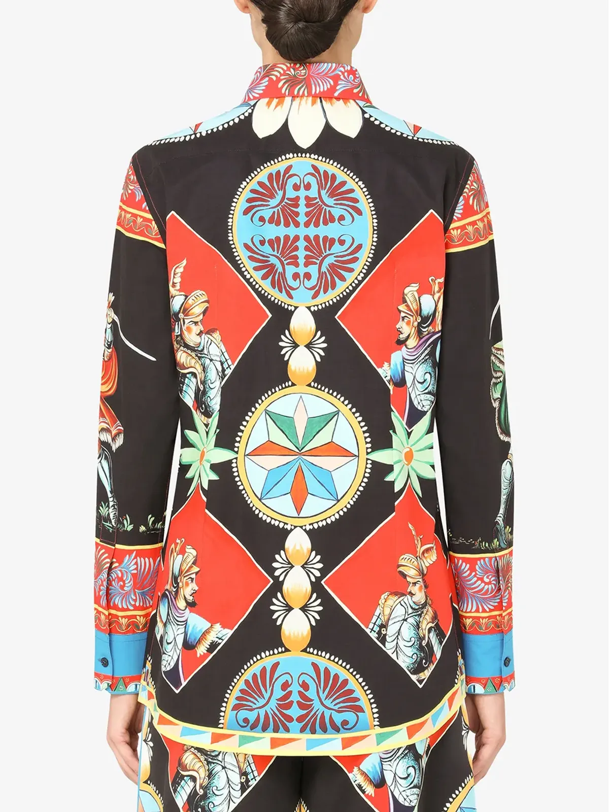 Dolce & Gabbana Carretto柄ポプリンシャツ - ブラック - 画像4