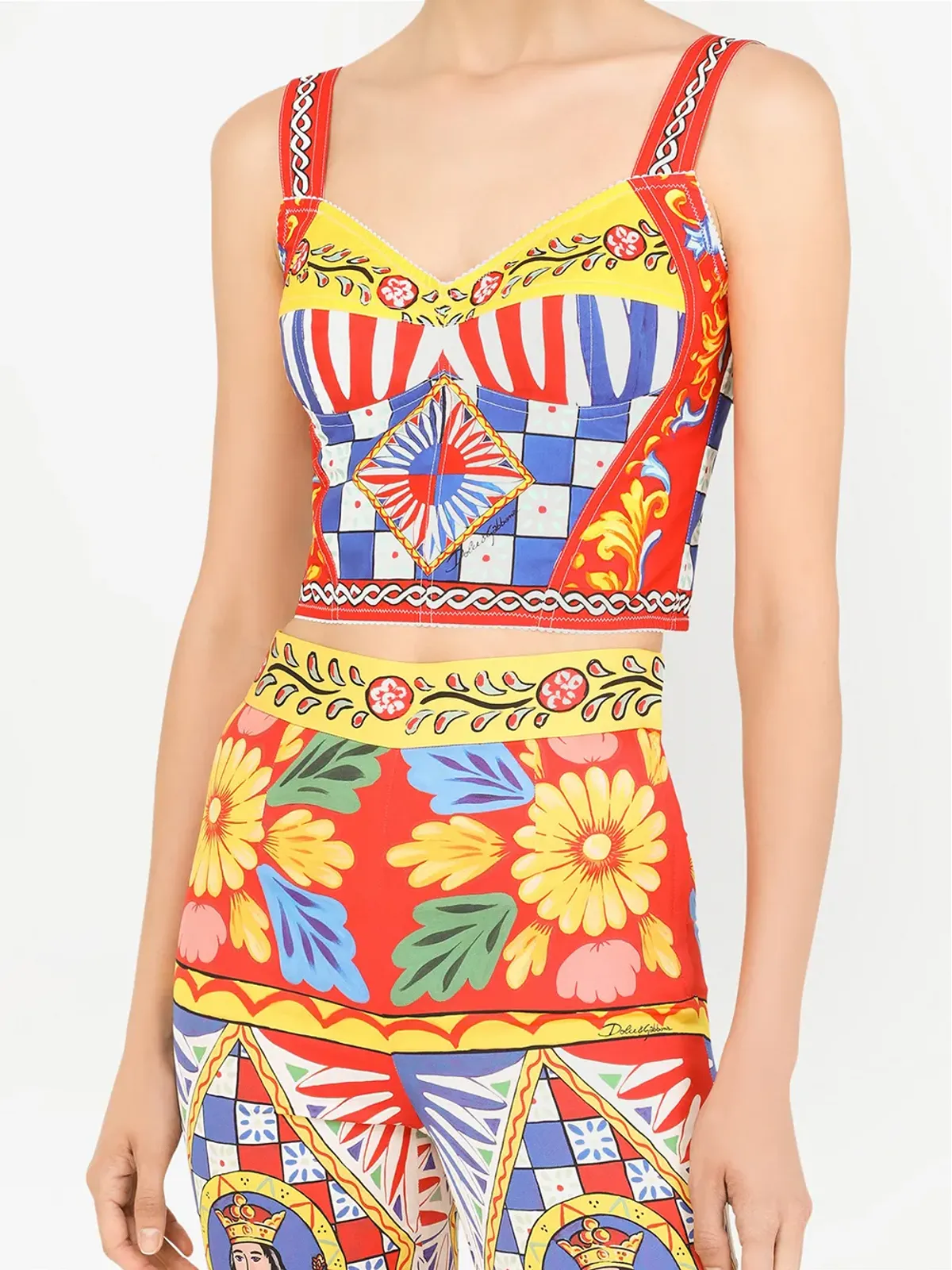 Dolce & Gabbana カルレットプリント ビスチェトップ - 画像5