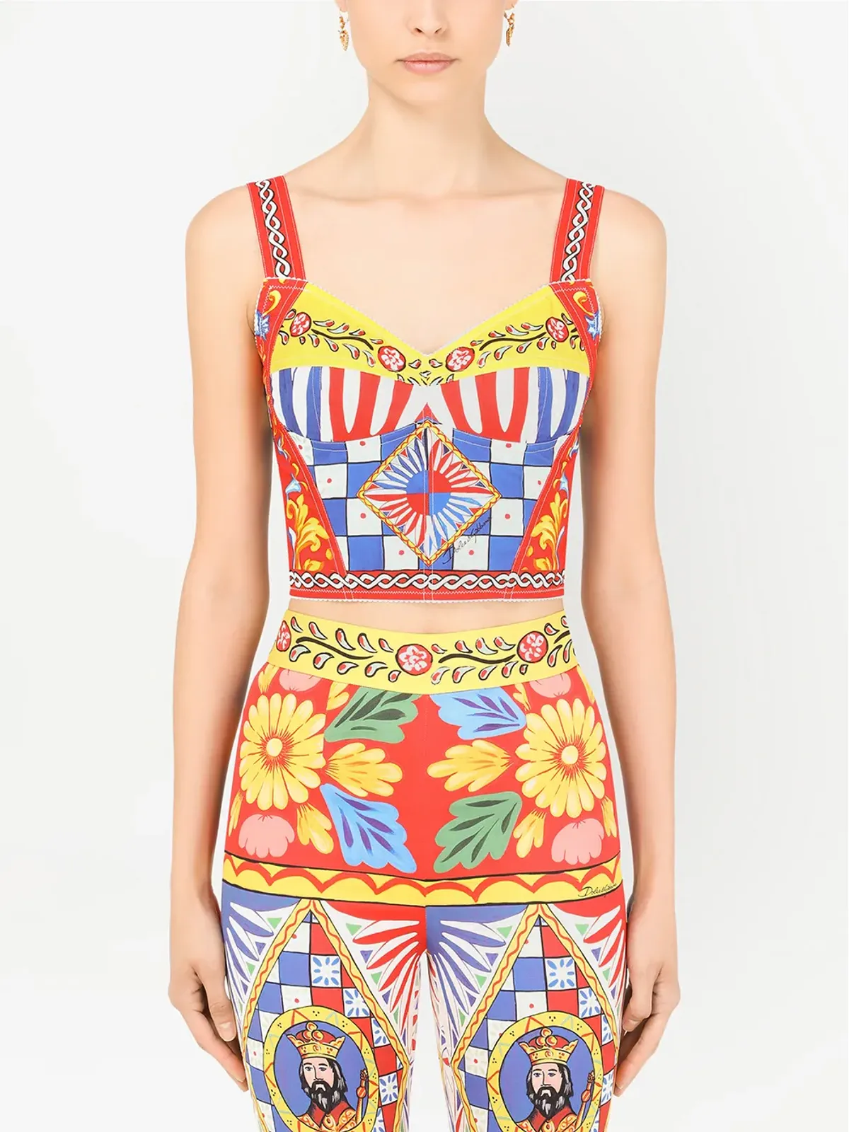 Dolce & Gabbana カルレットプリント ビスチェトップ - 画像3
