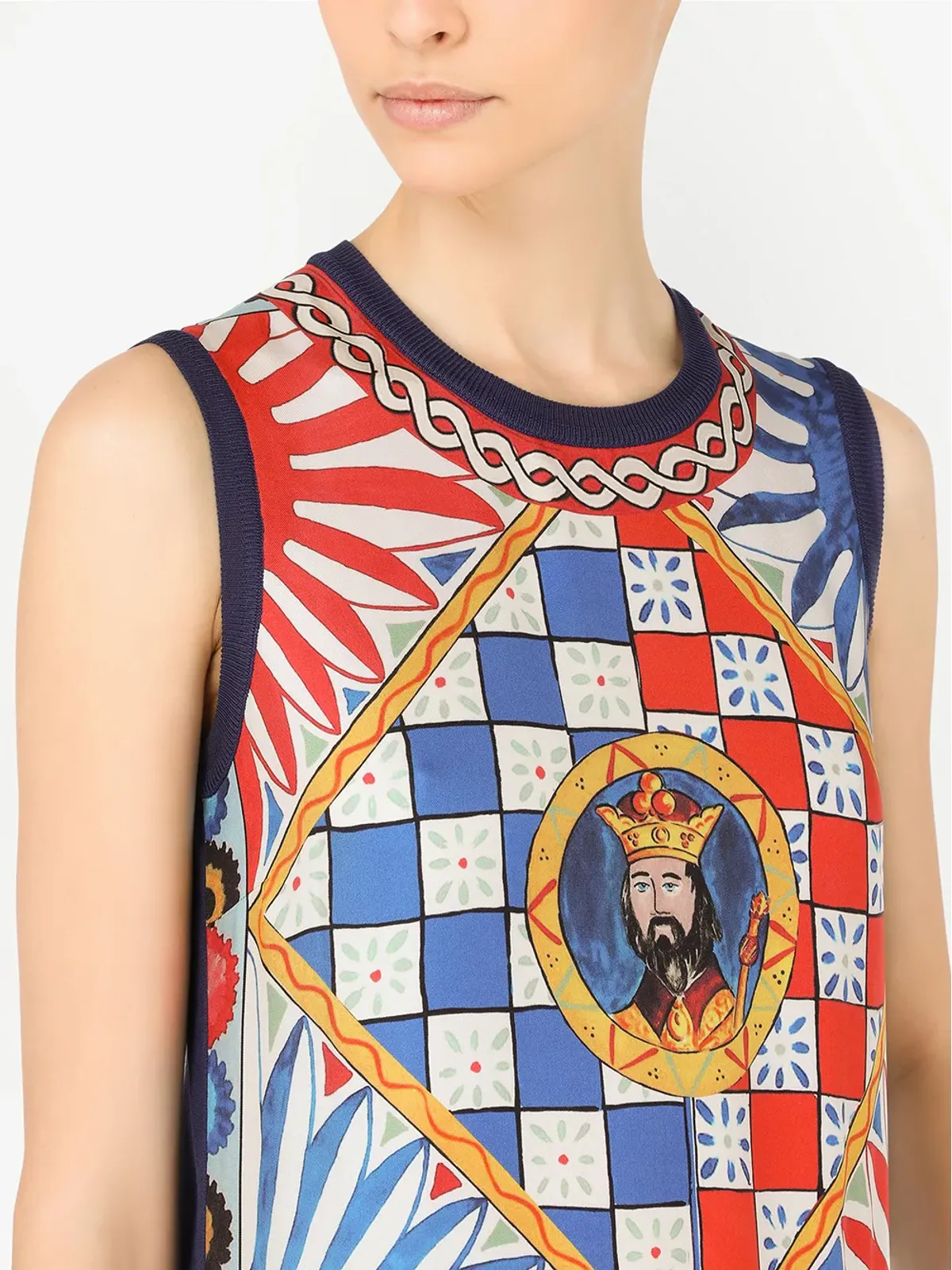Dolce & Gabbana Carretto-print silk vest - Blue - 画像5