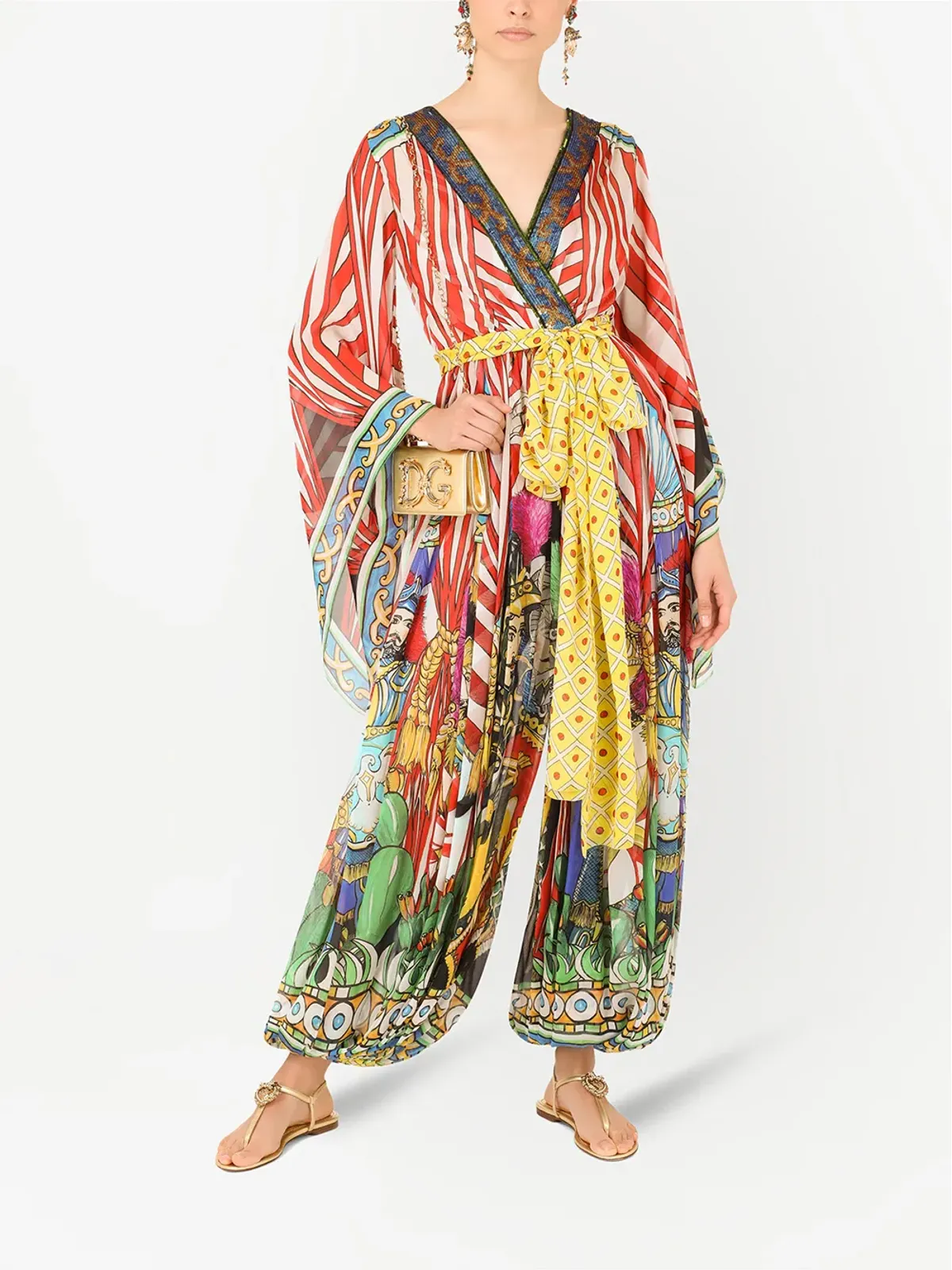 Dolce & Gabbana Carrettoプリント シフォンジャンプスーツ - レッド - 画像2