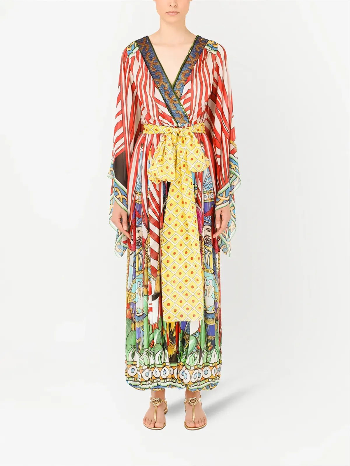 Dolce & Gabbana Carrettoプリント シフォンジャンプスーツ - レッド - 画像3