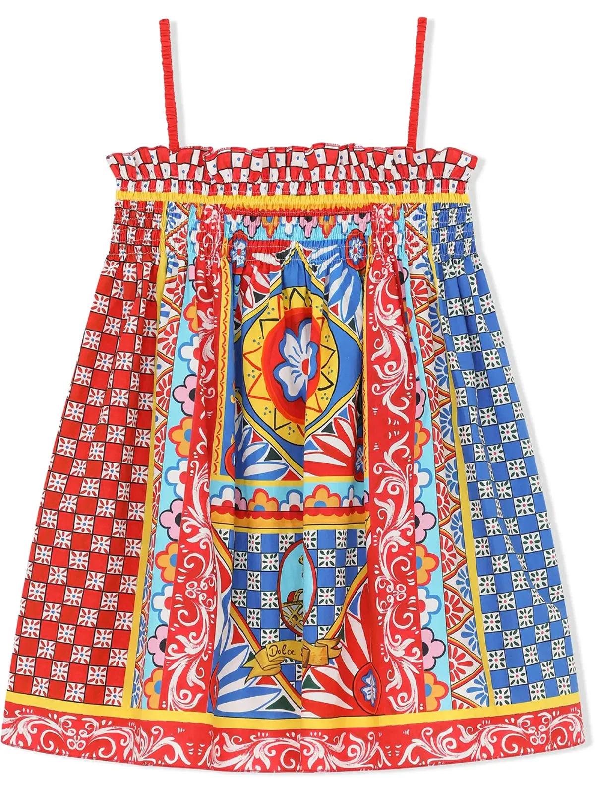 Dolce & Gabbana Kids カレットプリント ポプリン ミニドレス - 画像1
