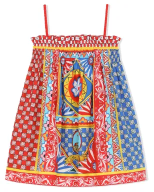 Dolce & Gabbana Kids カレットプリント ポプリン ミニドレス - サムネイル1
