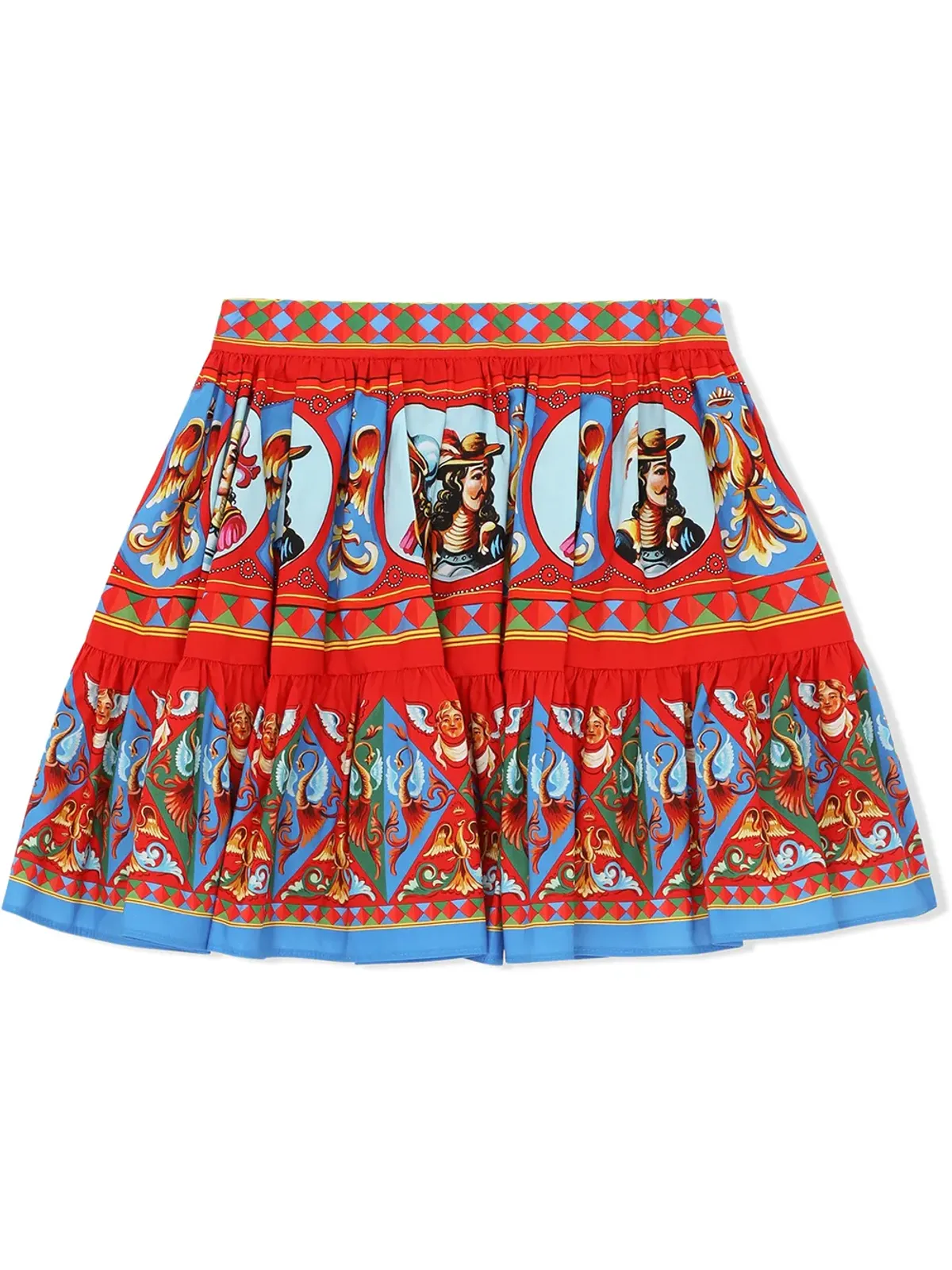 Dolce & Gabbana Kids カレットプリントプリーツミニスカート - 画像2