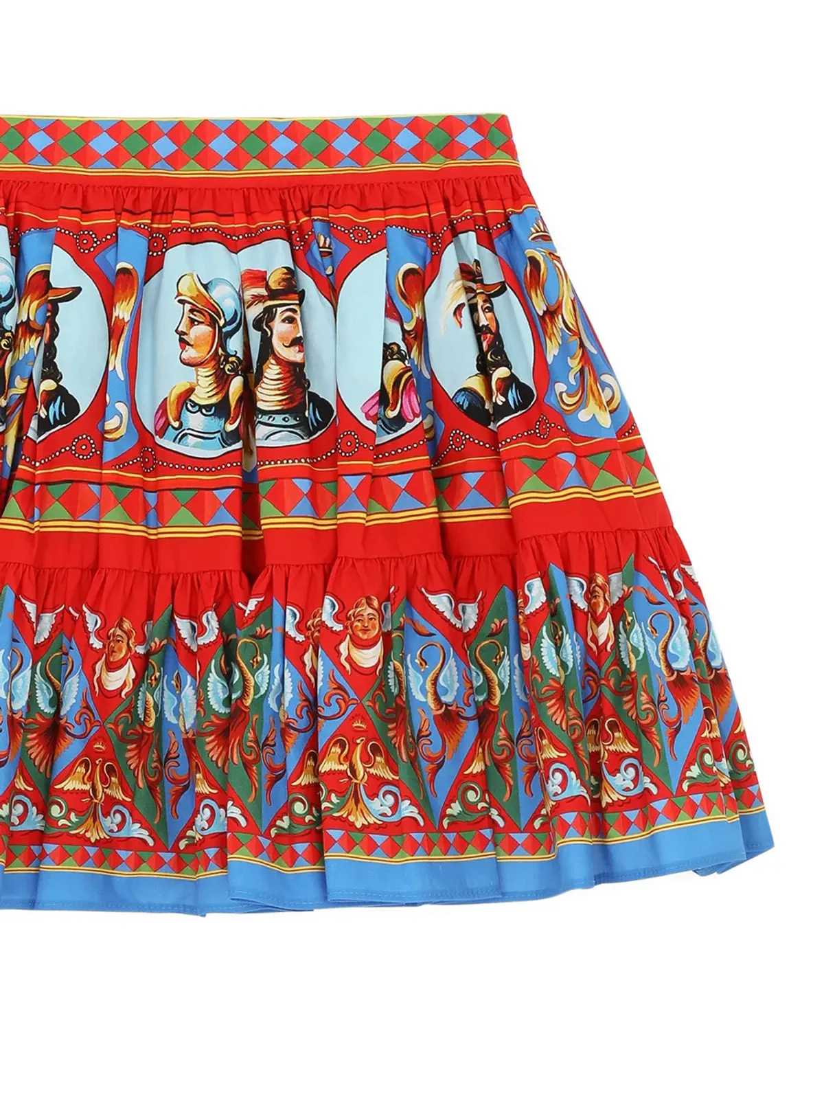 Dolce & Gabbana Kids カレットプリントプリーツミニスカート - 画像3