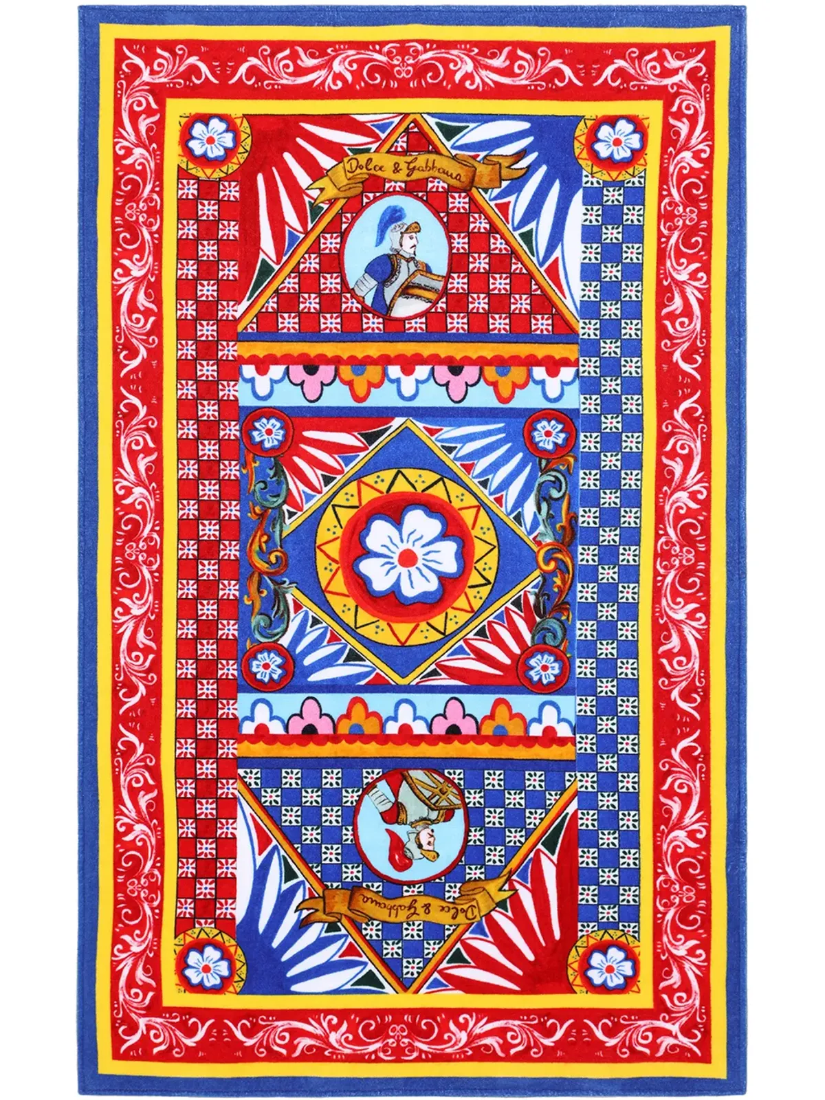 Dolce & Gabbana Kids Carretto-print テリークロス ビーチタオル ブルー - 画像3