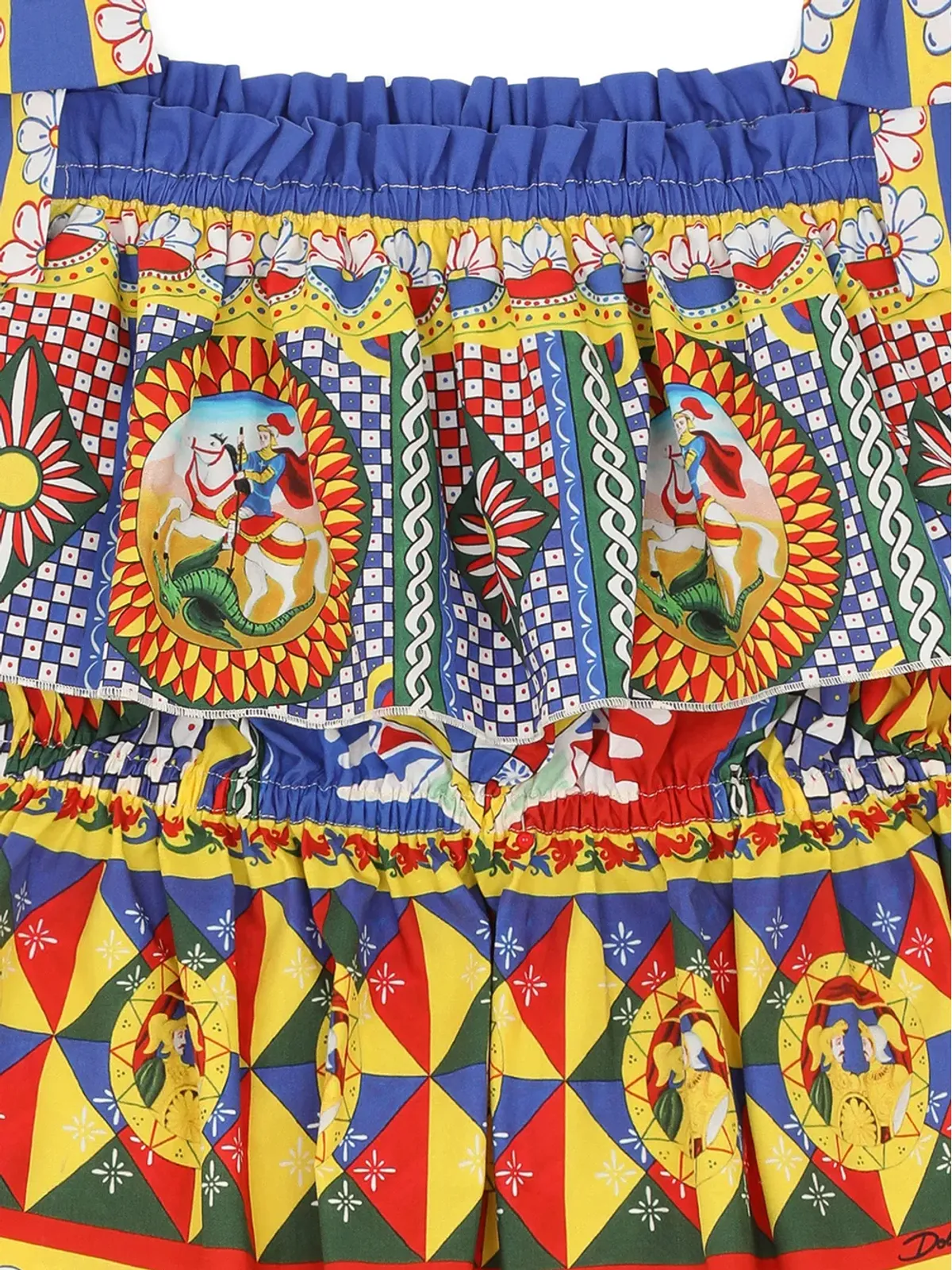 Dolce & Gabbana Kids カレットプリント ティアード ポプリン・トップ - 画像3