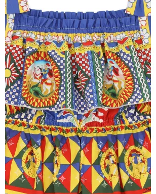 Dolce & Gabbana Kids カレットプリント ティアード ポプリン・トップ - サムネイル3