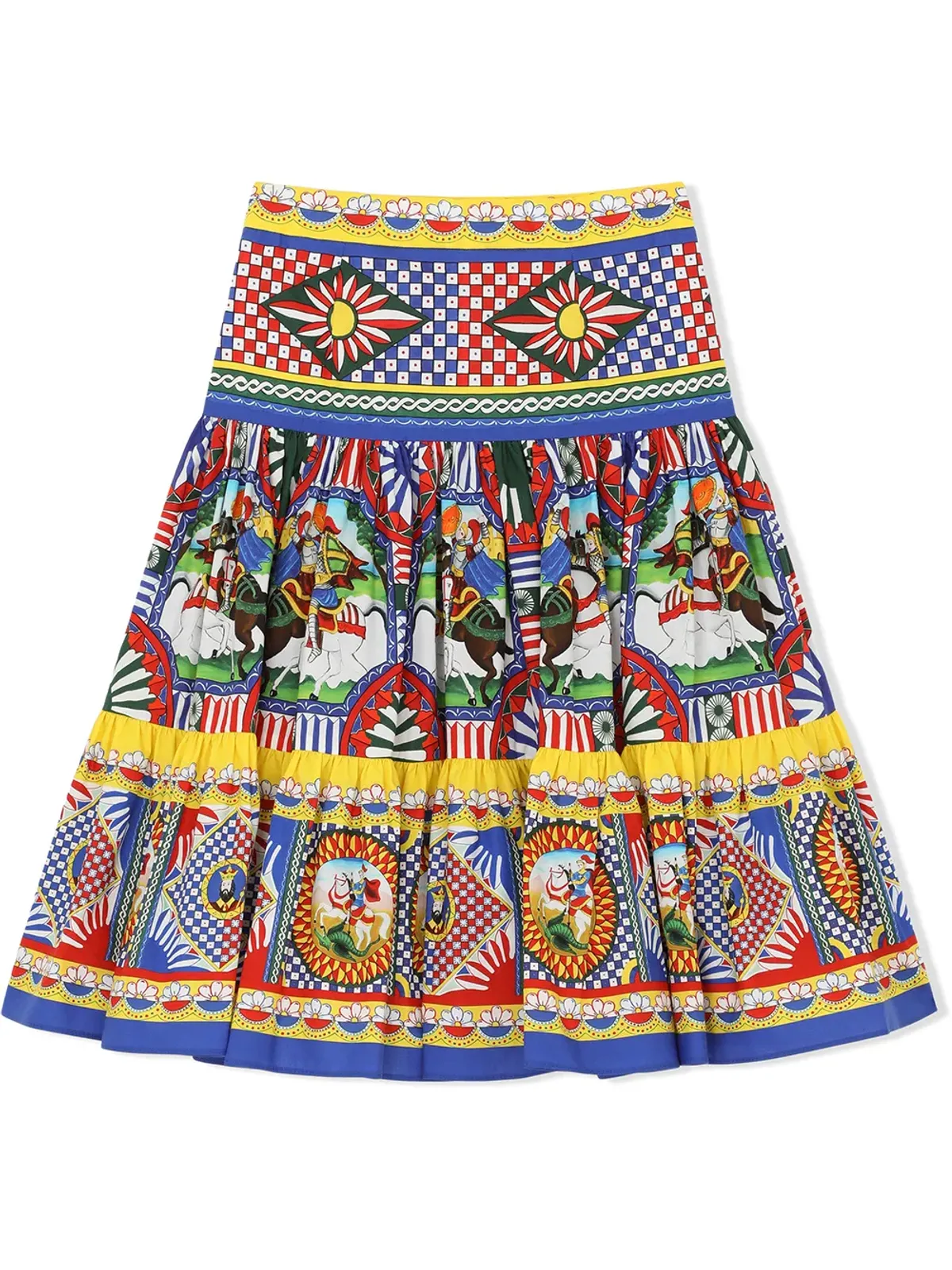 Dolce & Gabbana Kids カレットプリントポプリンマキシスカート - 画像2