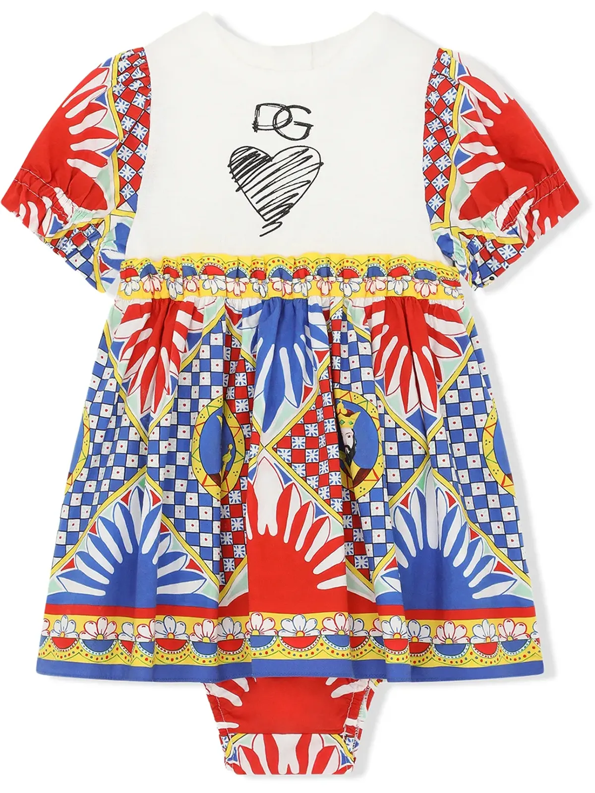 Dolce & Gabbana Kids Carrettoプリントのツーピースドレス - 画像1