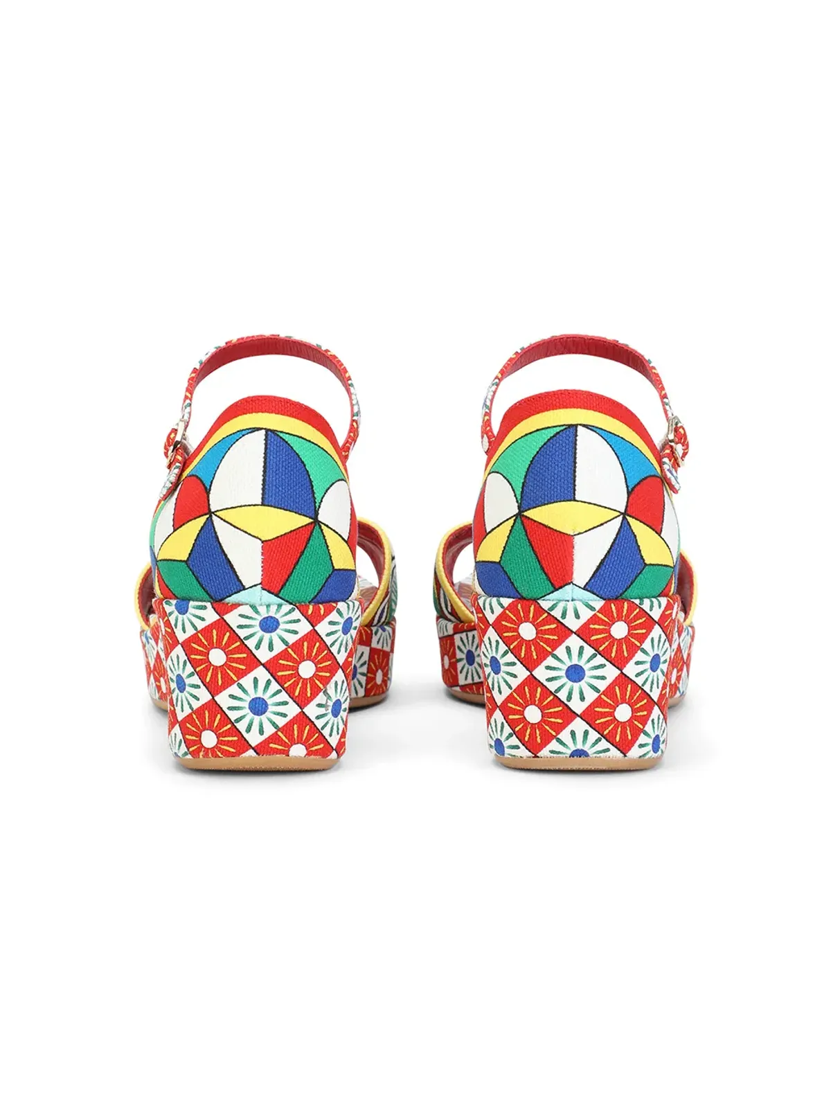 Dolce & Gabbana Kids カルレットプリント アンクルストラップ ウェッジ - 画像3