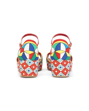 Dolce & Gabbana Kids カルレットプリント アンクルストラップ ウェッジ - サムネイル3