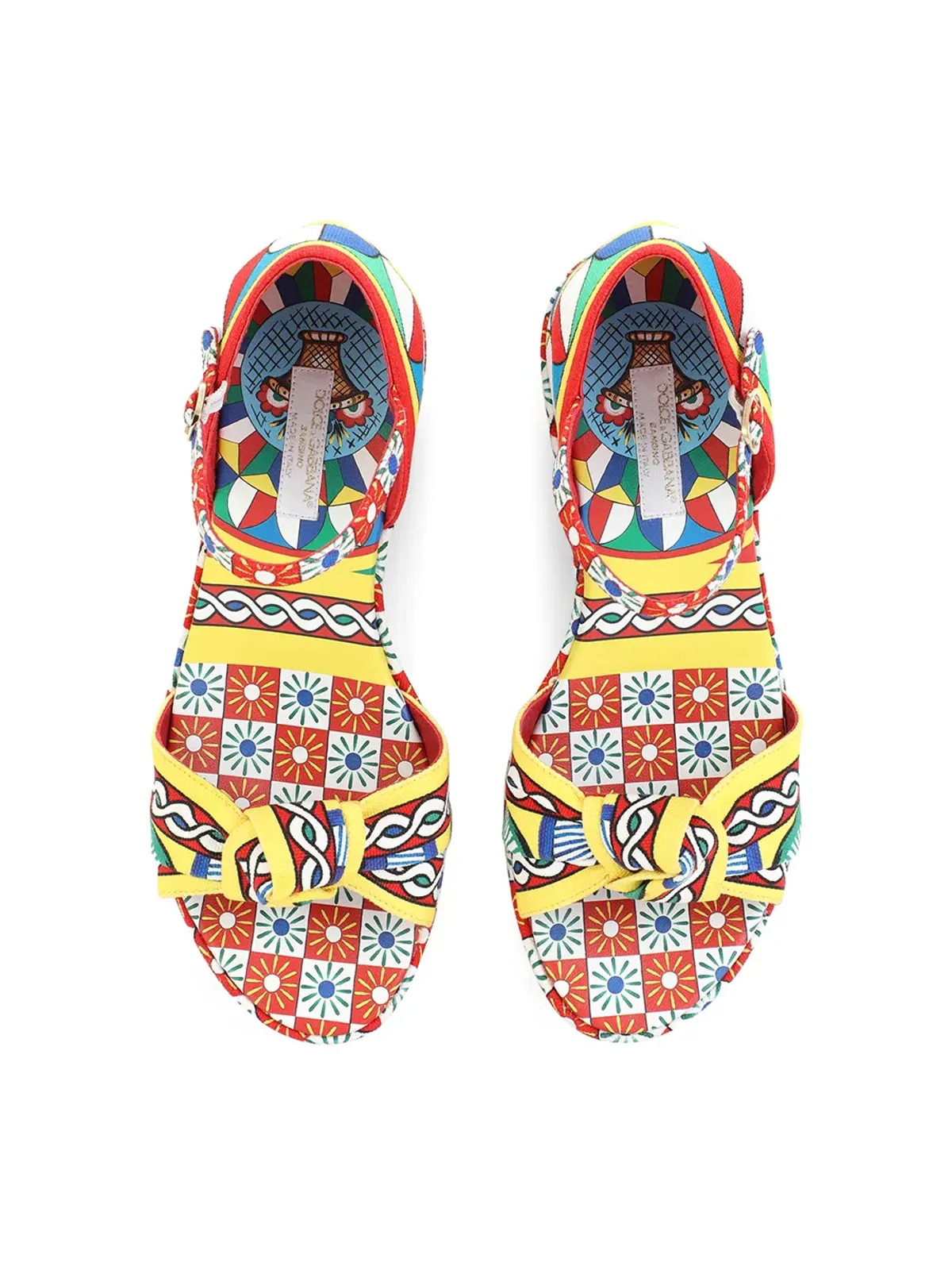 Dolce & Gabbana Kids カルレットプリント アンクルストラップ ウェッジ - 画像4