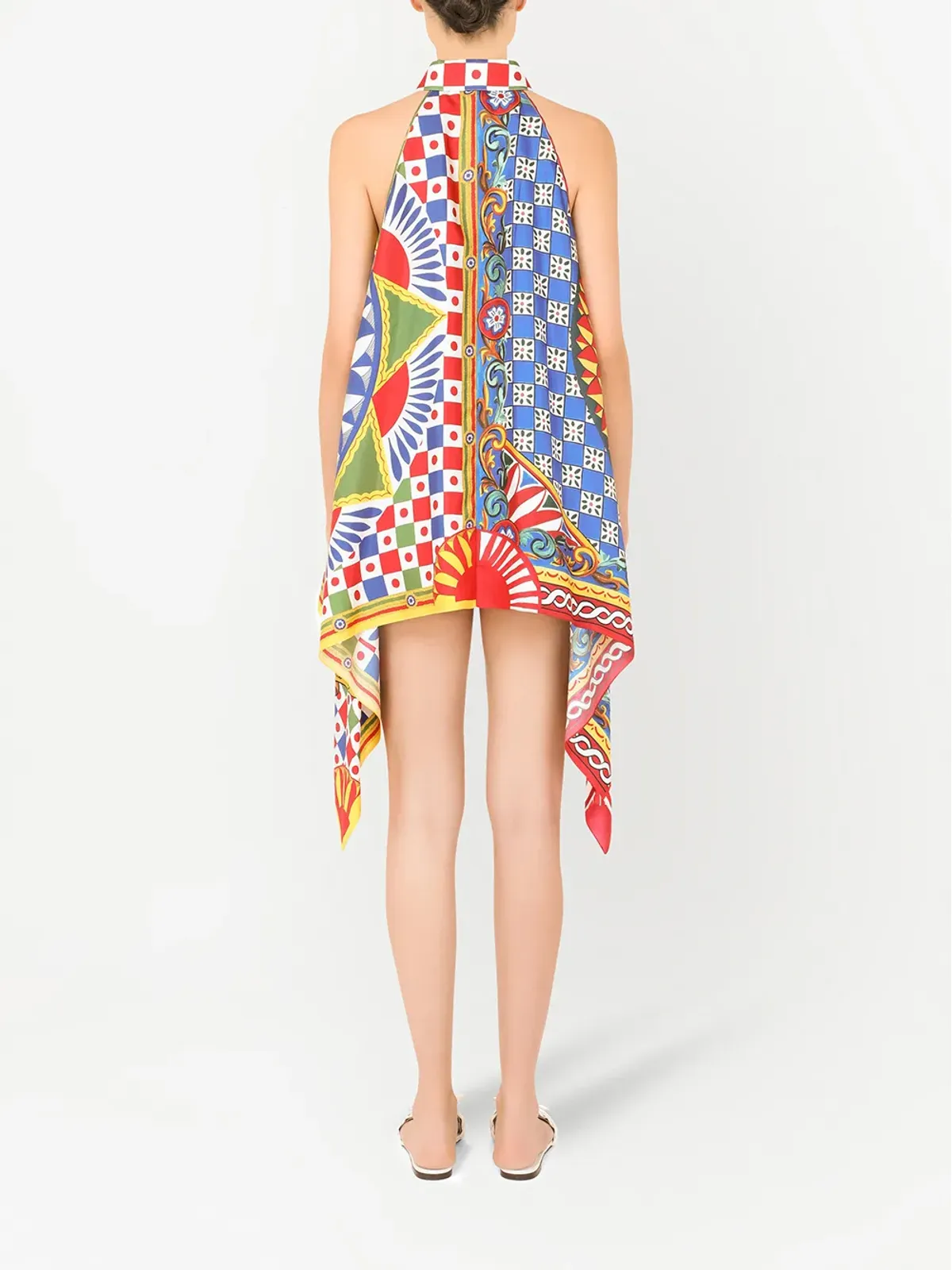 Dolce & Gabbana Carrettoプリントツイルホルターネックトップ - 画像3