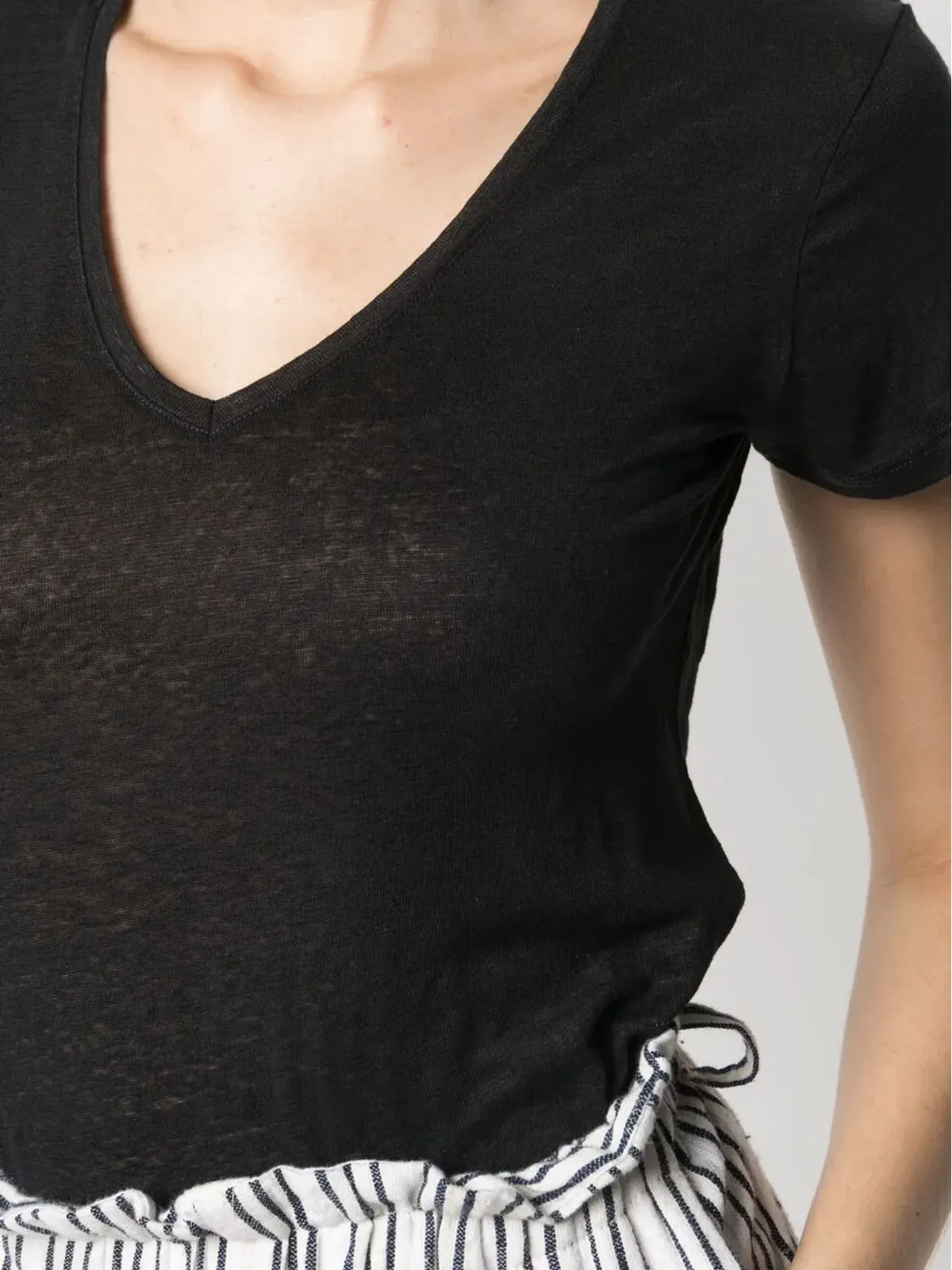 Majestic Filatures スクープネック リネン混紡 Tシャツ - 画像5
