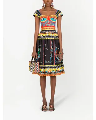 Dolce & Gabbana カレットプリントビスチェ風ミディドレス - サムネイル2