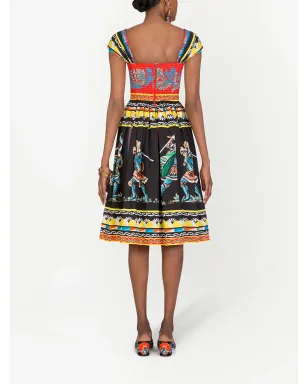 Dolce & Gabbana カレットプリントビスチェ風ミディドレス - サムネイル3