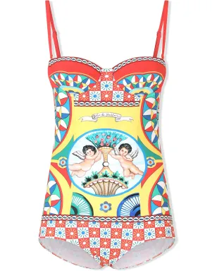 Dolce & Gabbana Carrettoプリント バルコネット水着 - サムネイル1