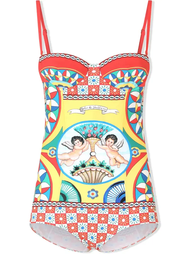 Dolce & Gabbana Dolce & Gabbana Carrettoプリント バルコネット水着の商品画像