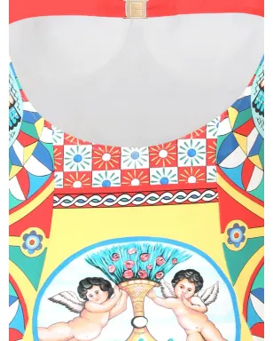 Dolce & Gabbana Carrettoプリント バルコネット水着 - サムネイル4