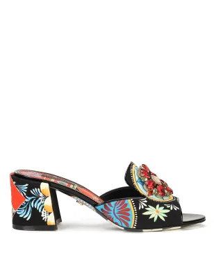 Dolce & Gabbana ビアンカ・カルレットプリント ミュール - ブラック - サムネイル1