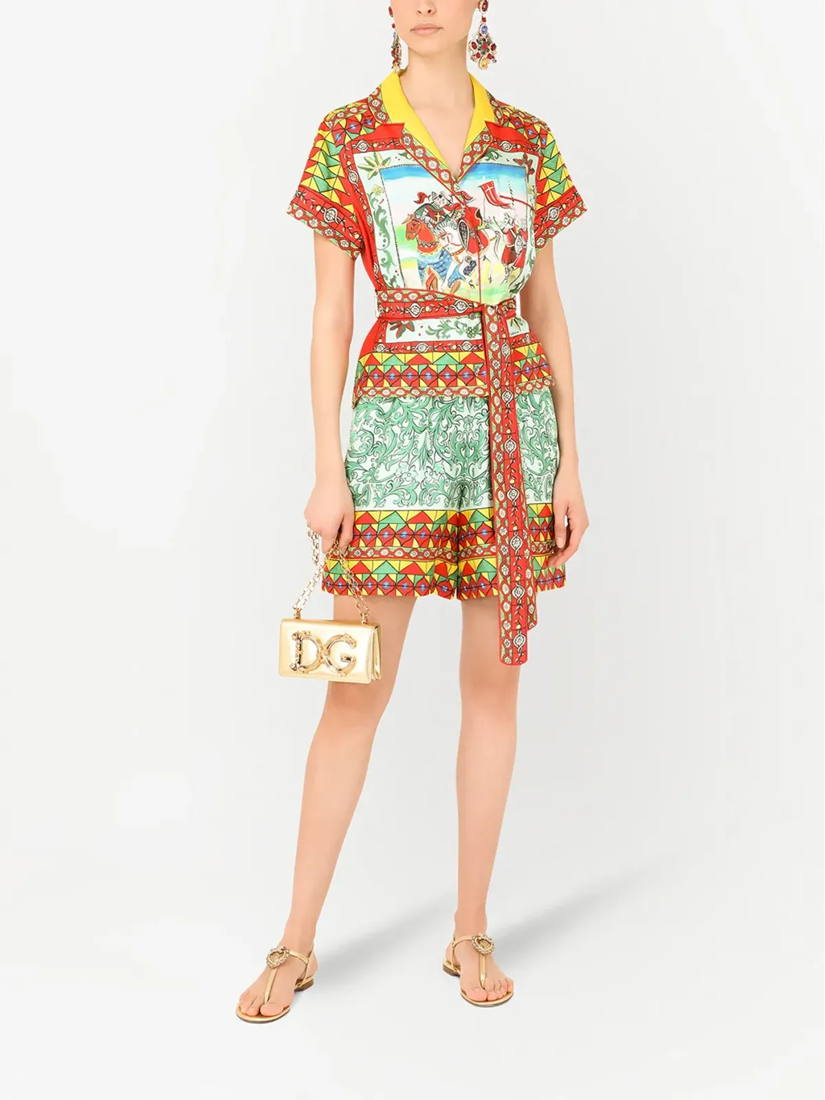 Dolce & Gabbana Carrettoプリント ベルト付きシャツ - 画像2