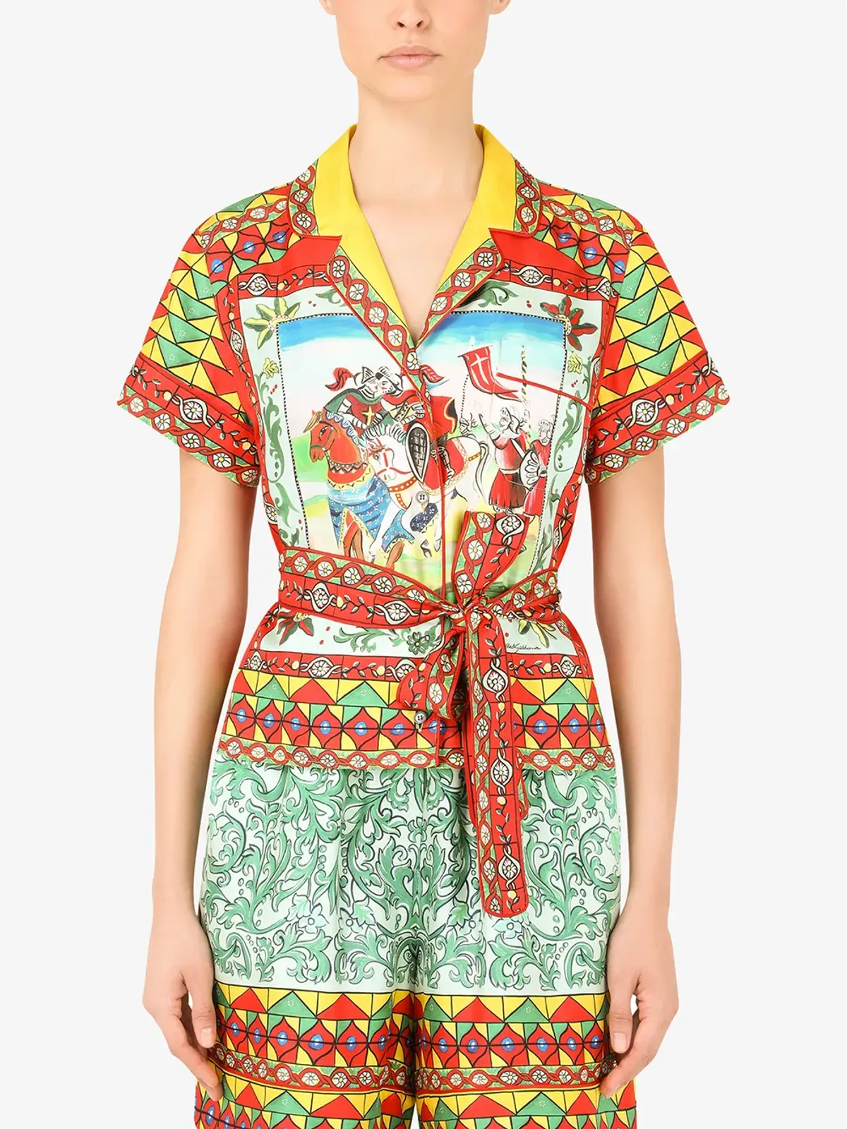 Dolce & Gabbana Carrettoプリント ベルト付きシャツ - 画像3