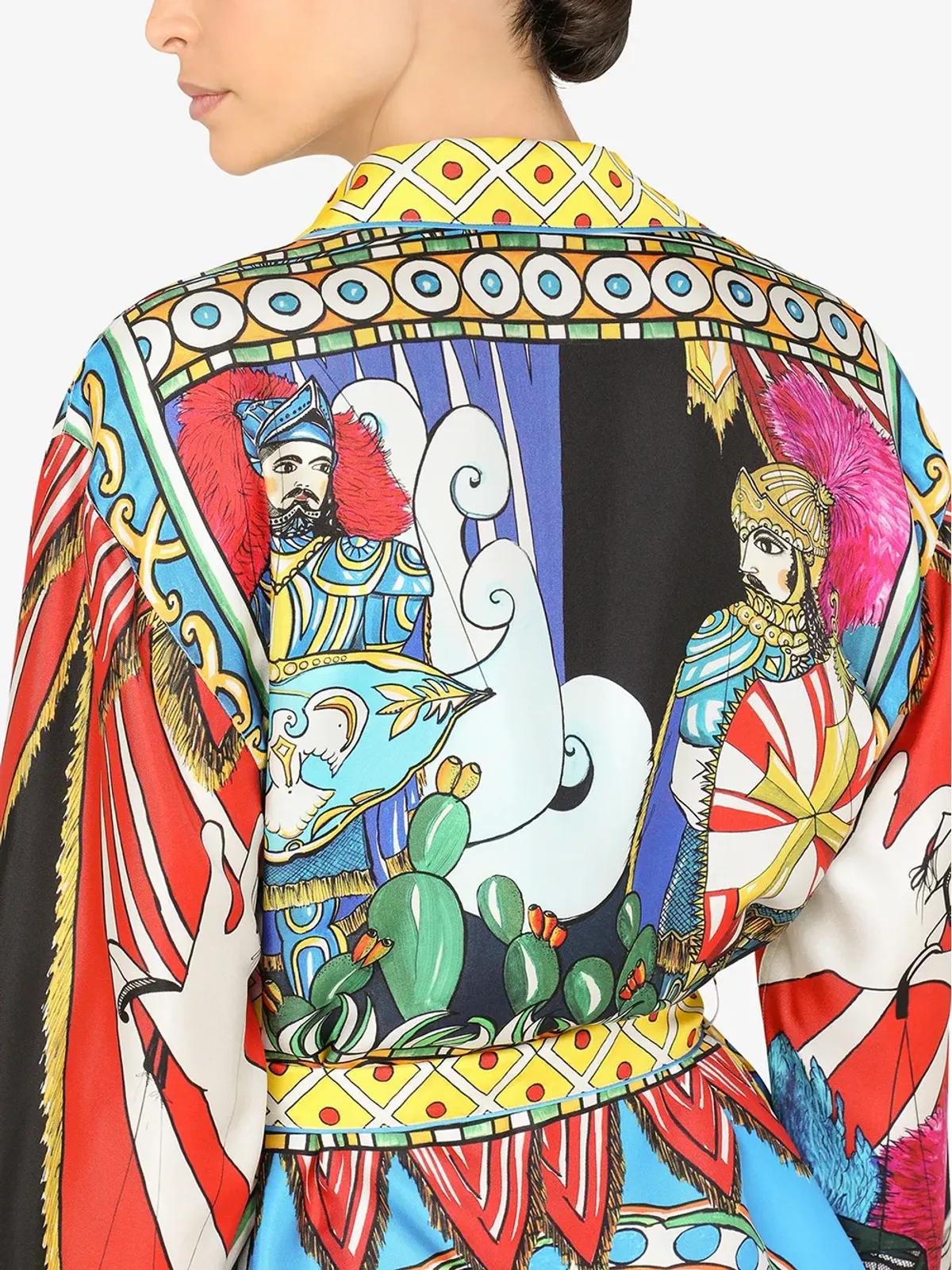 Dolce & Gabbana カレットプリント ベルト付き パジャマシャツ - 画像5
