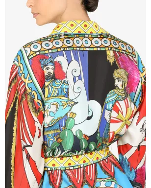 Dolce & Gabbana カレットプリント ベルト付き パジャマシャツ - サムネイル5
