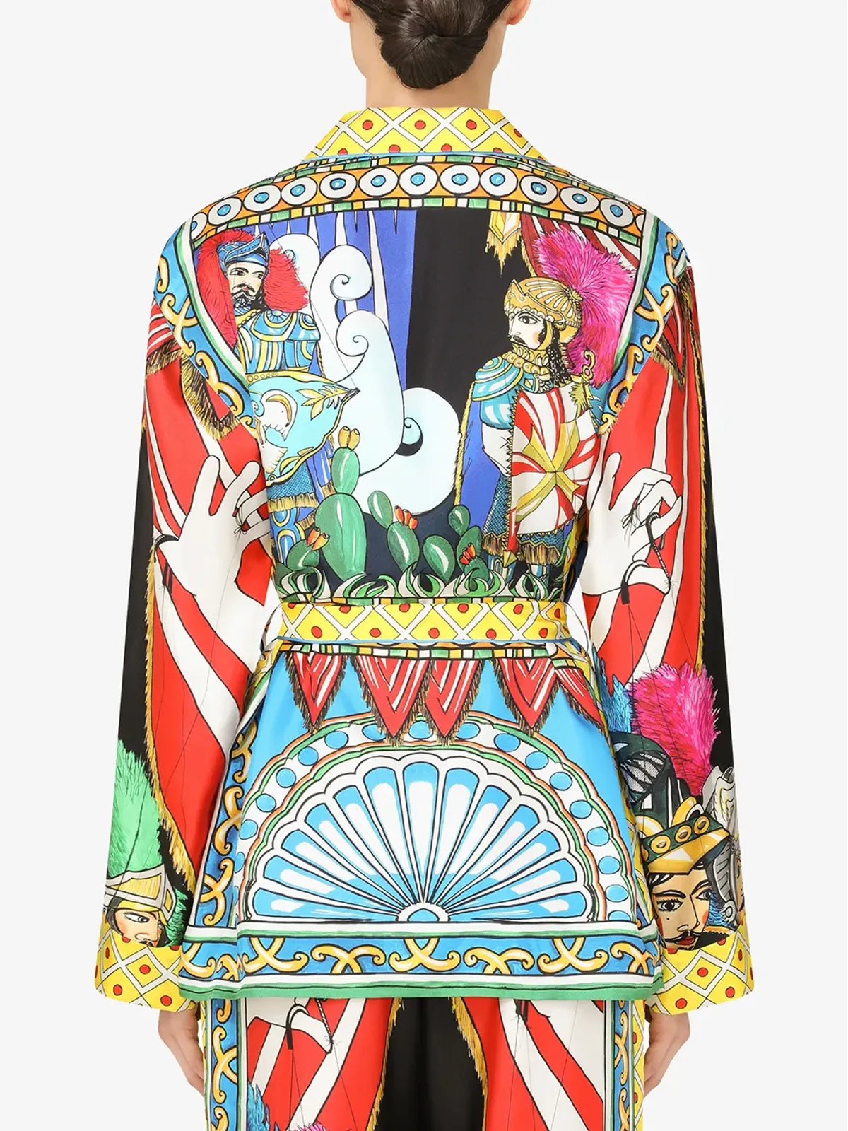 Dolce & Gabbana カレットプリント ベルト付き パジャマシャツ - 画像4
