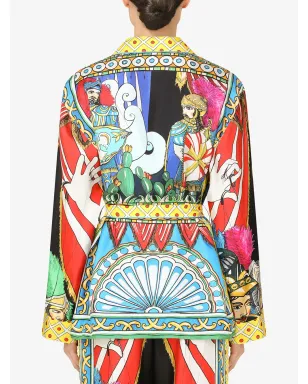 Dolce & Gabbana カレットプリント ベルト付き パジャマシャツ - サムネイル4